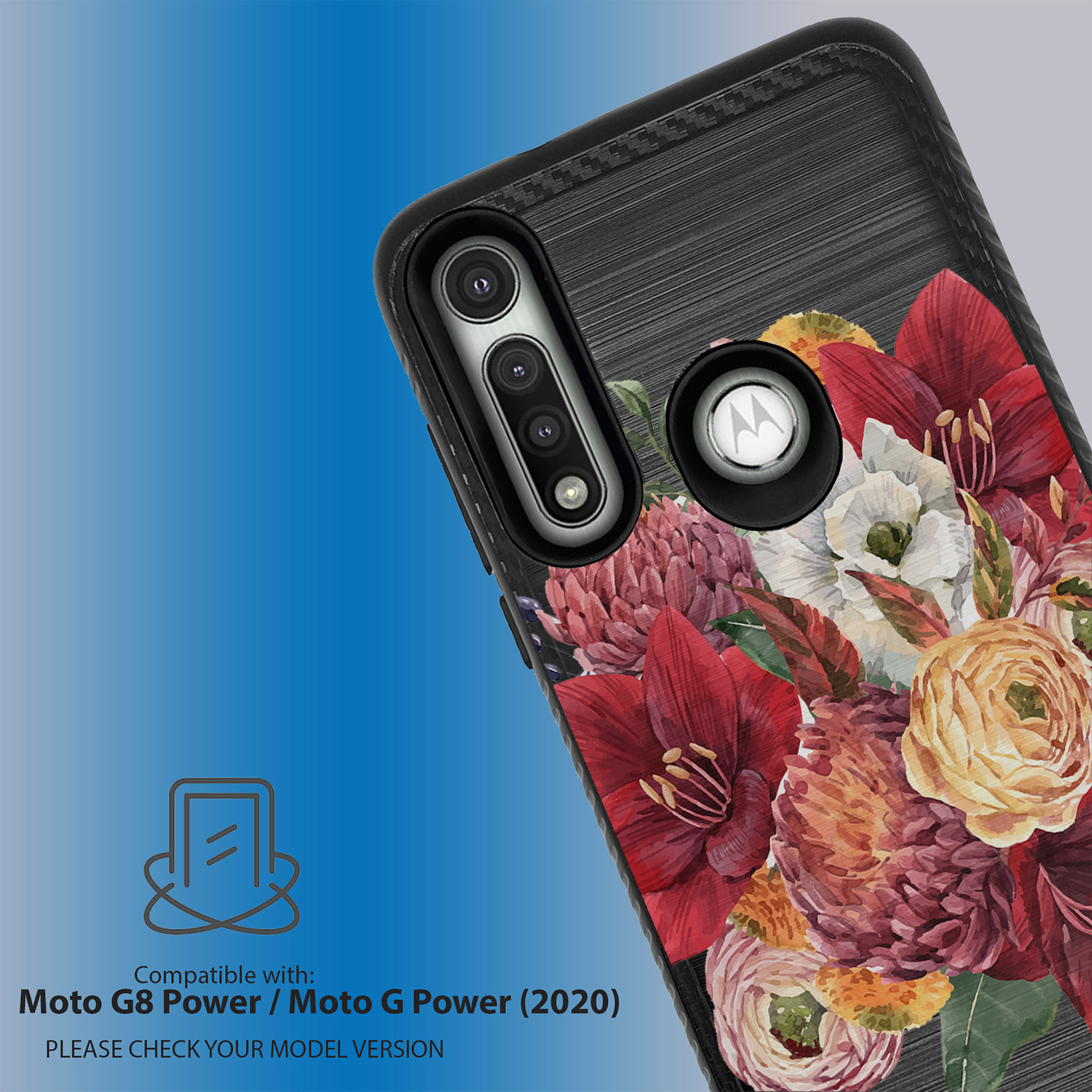 Case For [LG K92 5G / K92][GRIP TACTICAL SET16] Dual Layer Floral Slim ...
