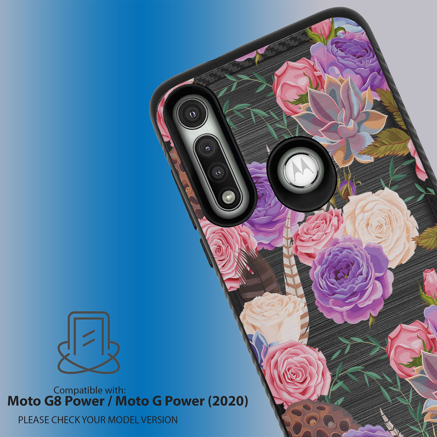 Case For [LG K92 5G / K92][GRIP TACTICAL SET16] Dual Layer Floral Slim ...