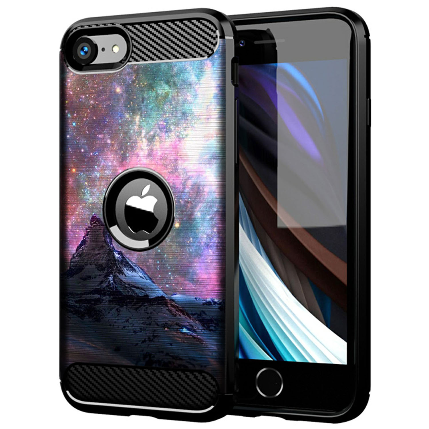 For [Apple iPhone SE (2020) ][Flex TPU Fiber SET2] Slim Matte Grip Case