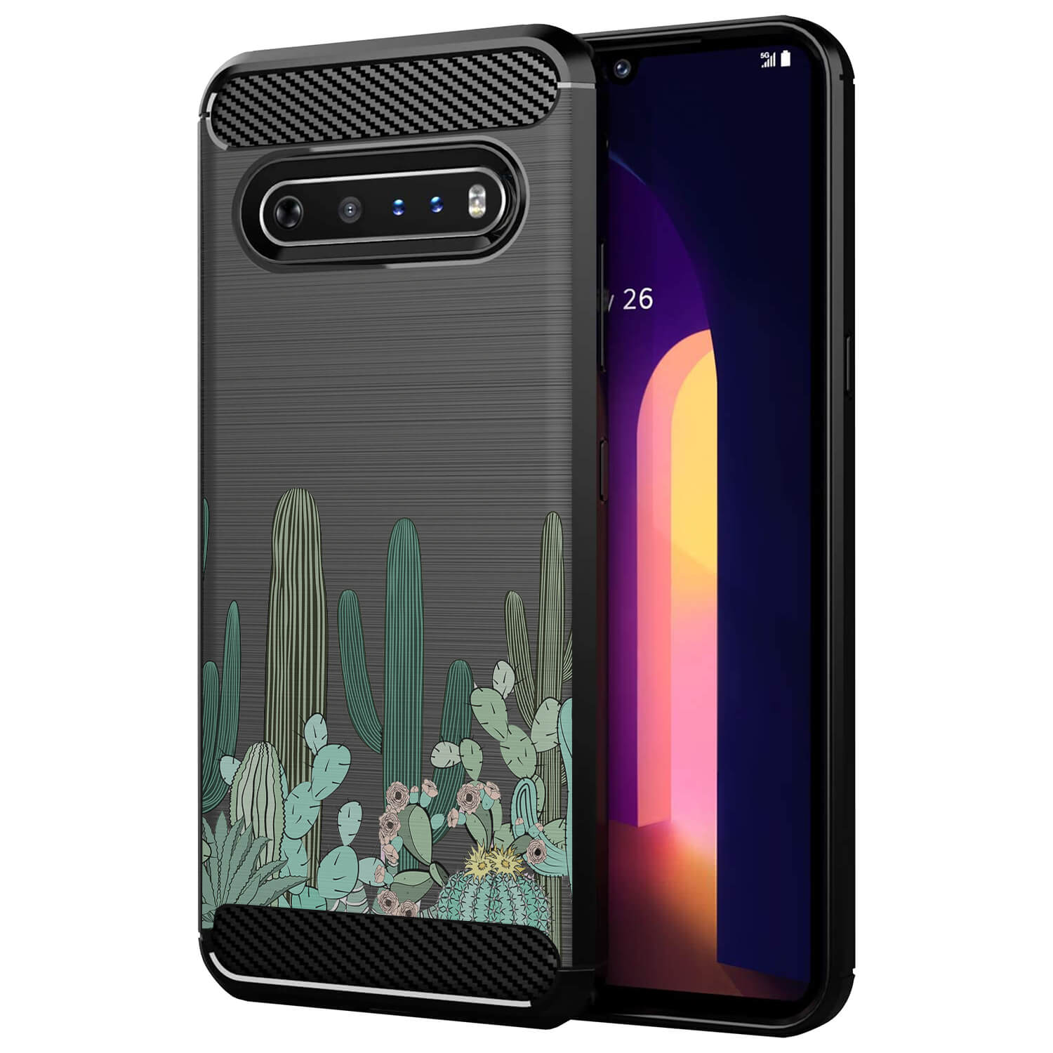 BattleBorn Customs Slim Shock Combat Case For LG V60 / V60 ThinQ – Carbon Fiber TPU