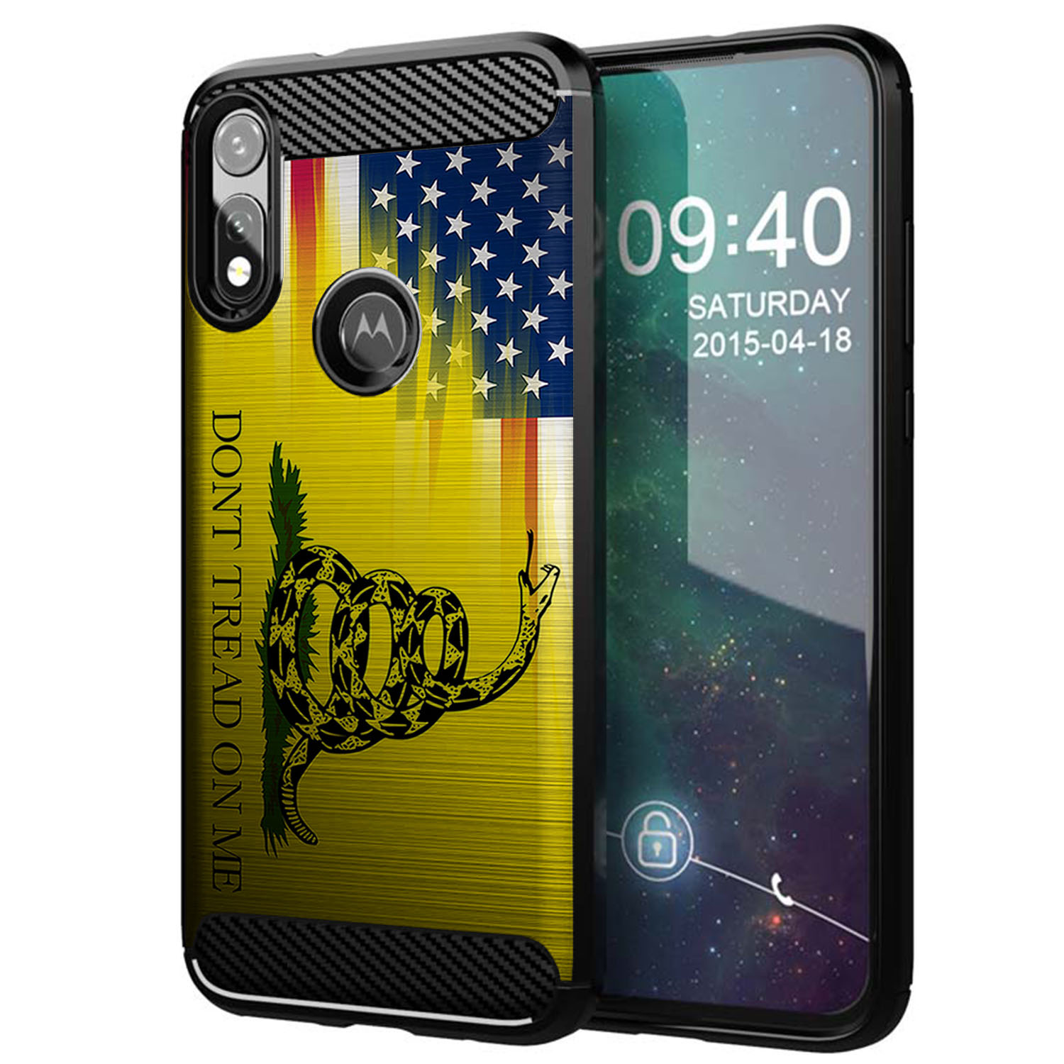 Case For [Moto E (2020) /Moto E7] [Flex TPU Fiber SET3] Slim Black Cover