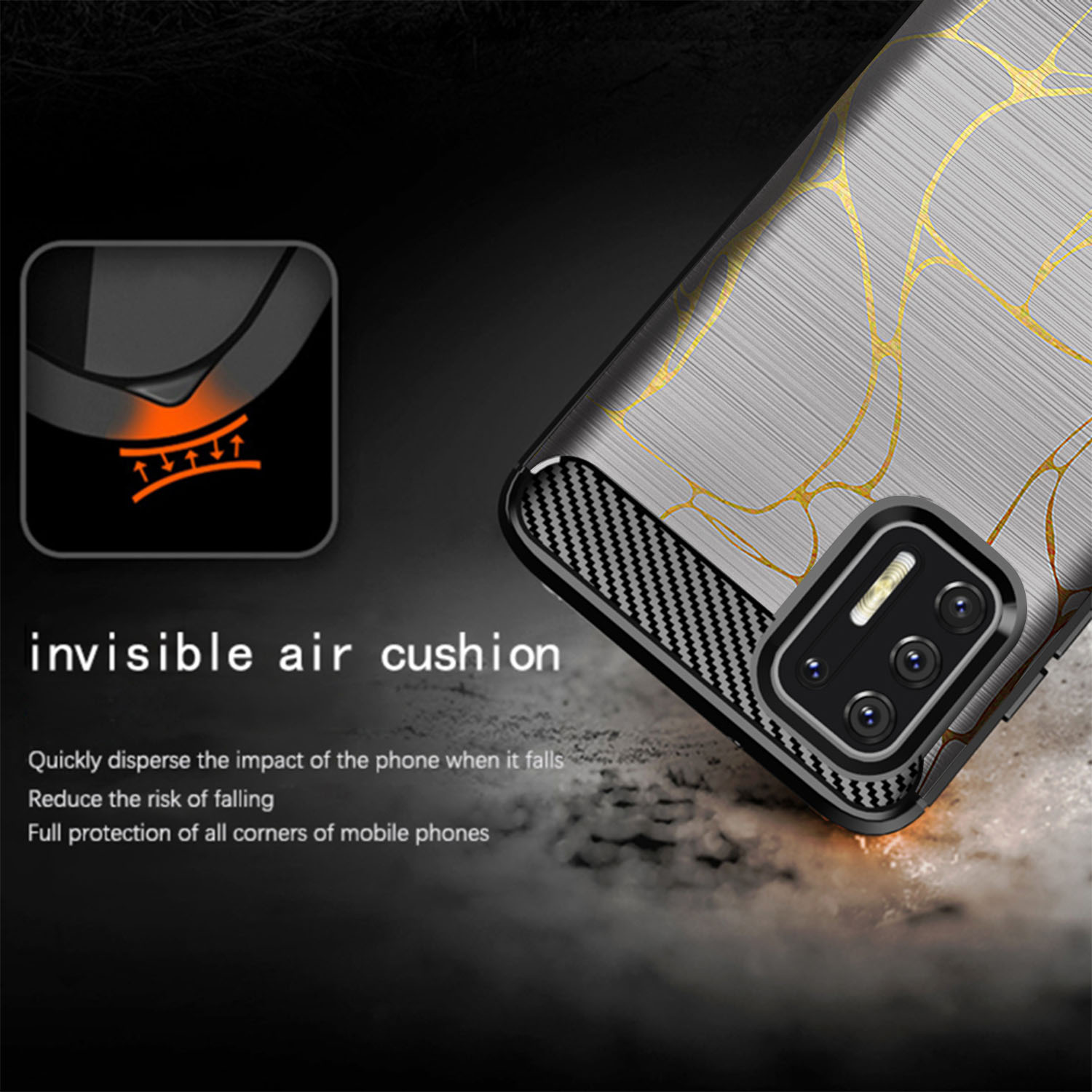 Custodia BattleBorn Customs Per Moto G Stylus (solo 2021) – TPU Flessibile Nera Effetto Carbonio