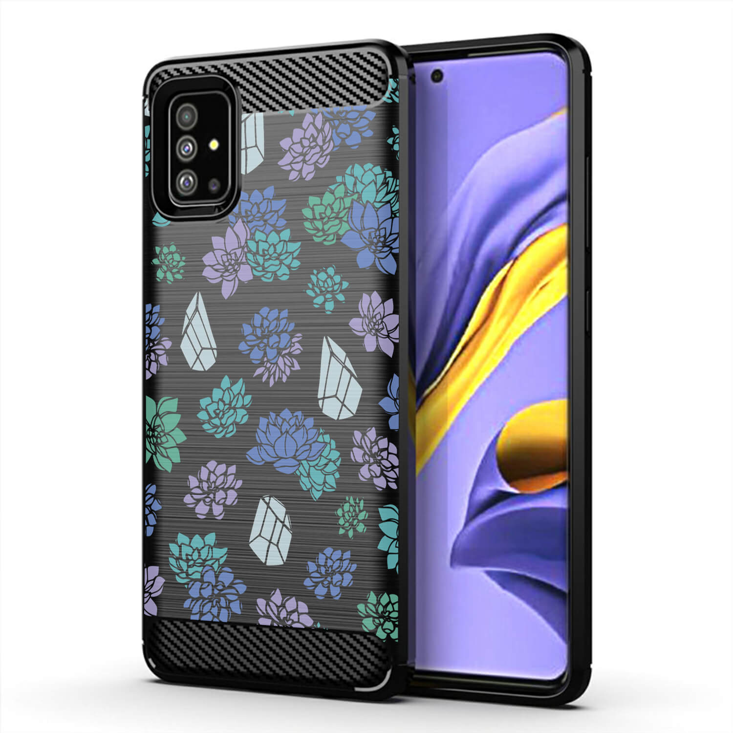 Case For [Samsung Galaxy A51 ][Flex TPU Fiber SET11] Unique Slim Flexible