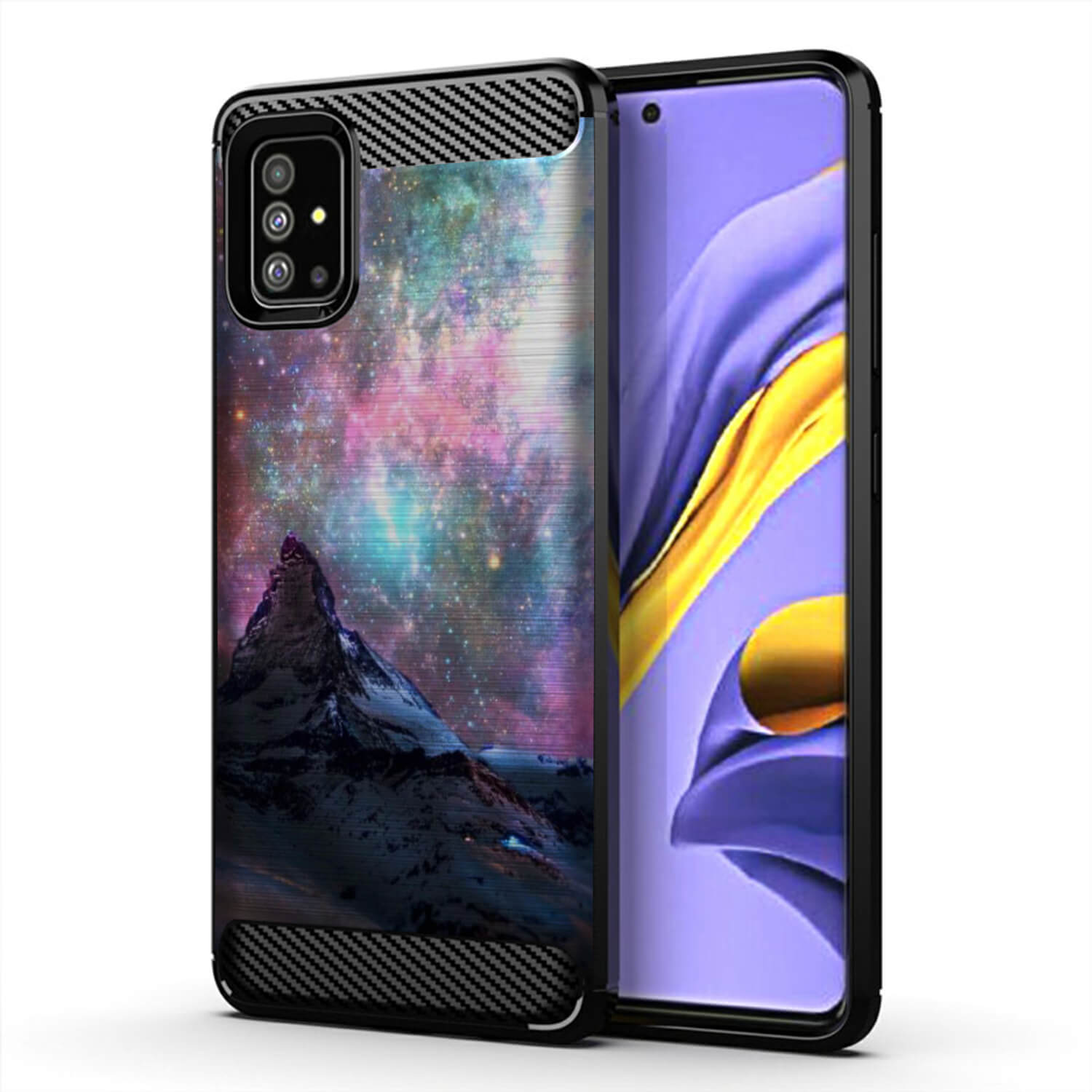 For [Samsung Galaxy A51 ][Flex TPU Fiber SET2] Slim Matte Grip Case